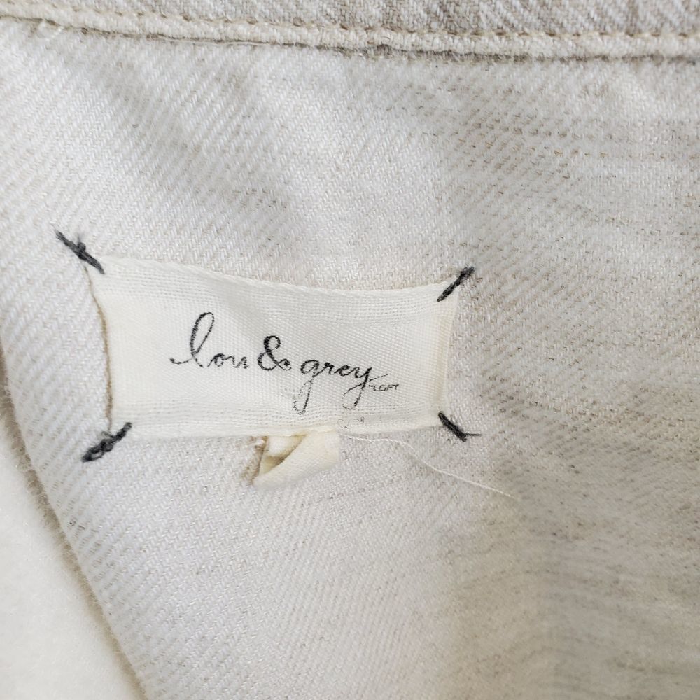 LOU & GREY jacket open front ivory cream linen waterfall XS - Picture 6 of 9